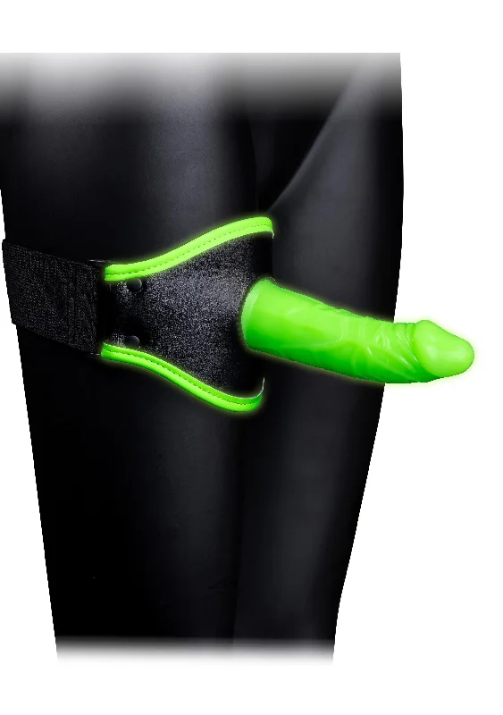 thick flexible dildo-Thigh Strap-on With Silicone Dildo 5.7 Inch - Glow in the Dark