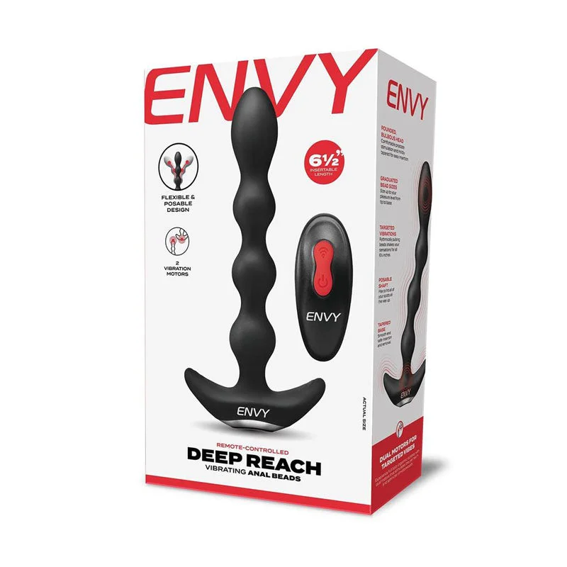 Anal toys for hands-free pleasure-Envy Deep Reach Vibrating Anal Beads Butt plug