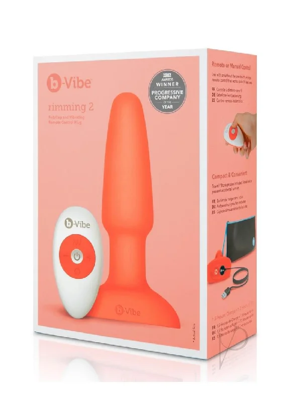 Anal toys with waterproof seal-B-vibe Rimming Plug 2 Orange