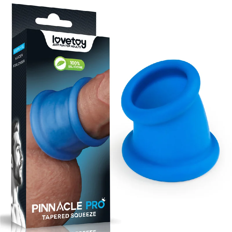 cock ring with smooth joy-Pinnacle Pro Tapered Squeeze - Blue Ball Stretcher