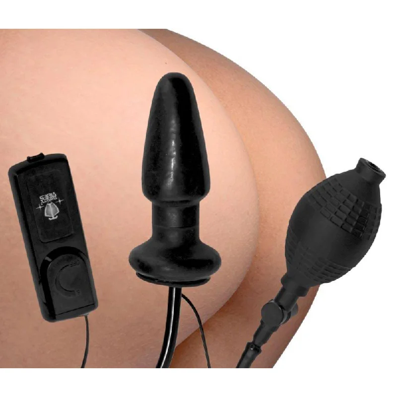 rechargeable multi-speed dildo-Inflatable & Vibratable Butt Plug