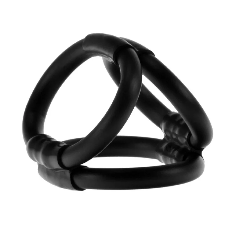 cock ring for solo fun-Me You Us Caged Up 3 Ring Cock Cage Black