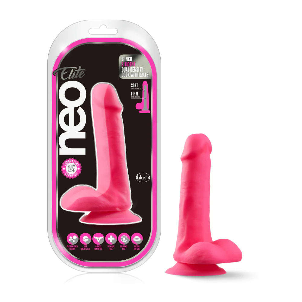 silicone wireless dildo-Neo Elite Neon Pink: 6.5-Inch Dildo