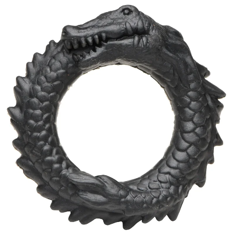 cock ring material reviews-Creature Cocks Black Caiman Silicone Cock Ring Black