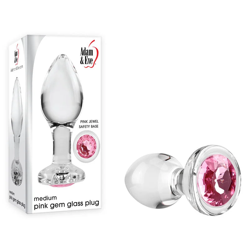 Anal toys for hands-free fun-Adam & Eve PINK GEM BUTT GLASS PLUG MEDIUM