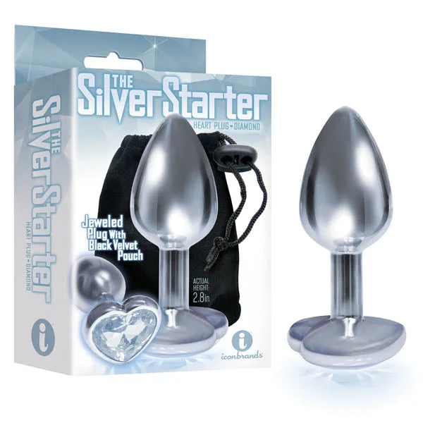 Anal toys with curved tip-The Silver Starter Butt Plug