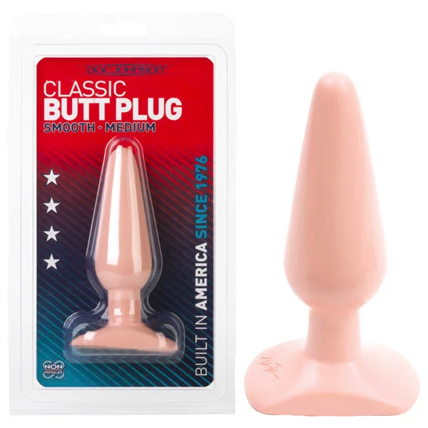 Anal toys with slick glide-Classic Butt Plug Smooth Medium - Flesh