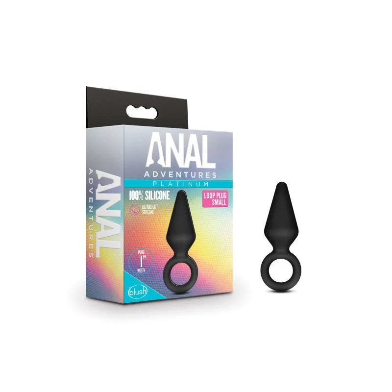 Anal toys with smooth texture-Anal Adventures Platinum Loop Butt Plug - Small