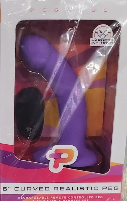 realistic soft dildo-Pegasus 6'' Realistic Curved Peg -Purple