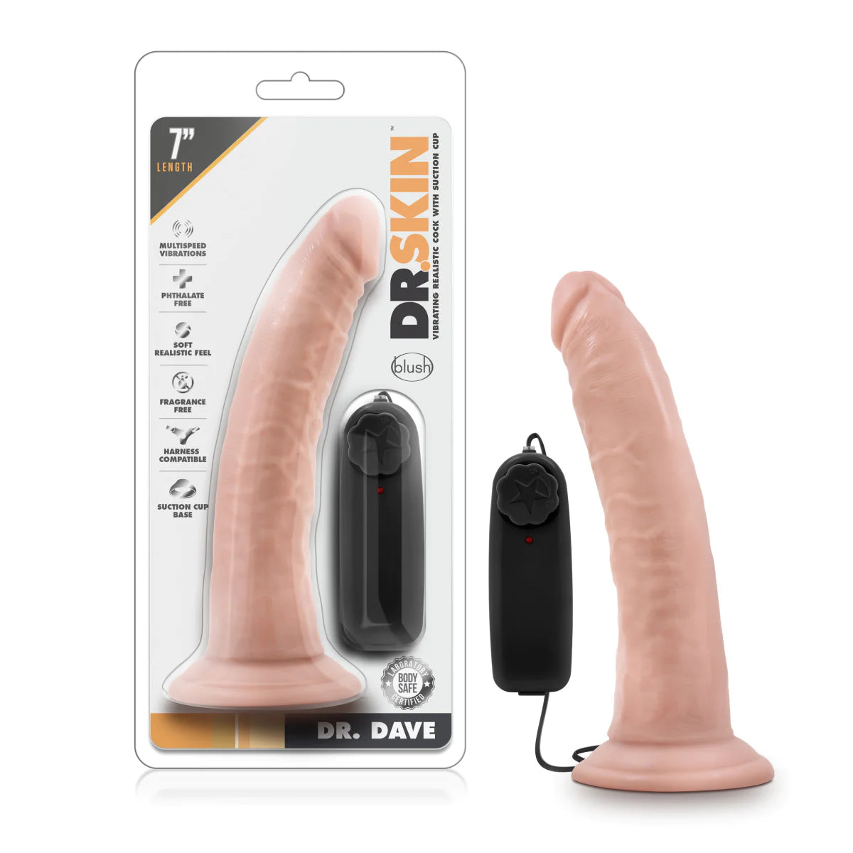 glass multi-speed dildo-Dr. Skin Dr. Dave Realistic Vanilla 7.5-Inch Vibrating Dildo