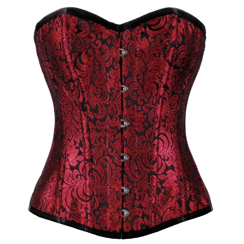 corset dress for reception-Urania Authentic Overbust Corset Black Red