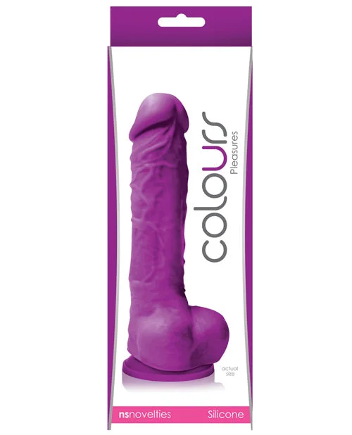 small heated dildo-Colours Pleasures 5" Dildo w/Suction Cup - Purple