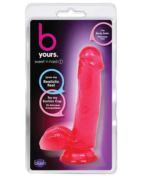 pink rotating dildo-Blush B Yours Sweet n Hard 1 w/Suction Cup - Pink