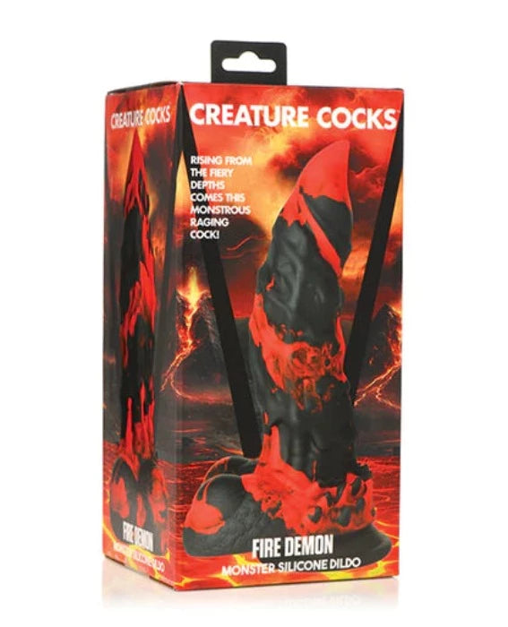 rubber lifelike dildo-Creature Cocks ''Fire Demon'' Dildo