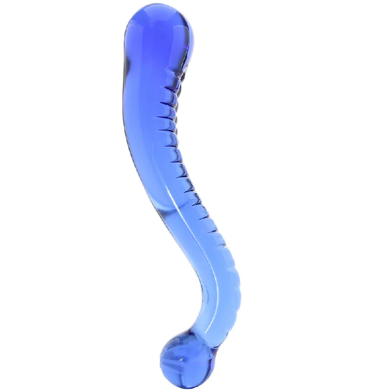 realistic glow-in-the-dark dildo-Icicles No. 70 Glass Dildo in Blue