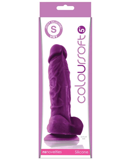 red remote control dildo-ColourSoft 5" Silicone Soft Dildo - Purple