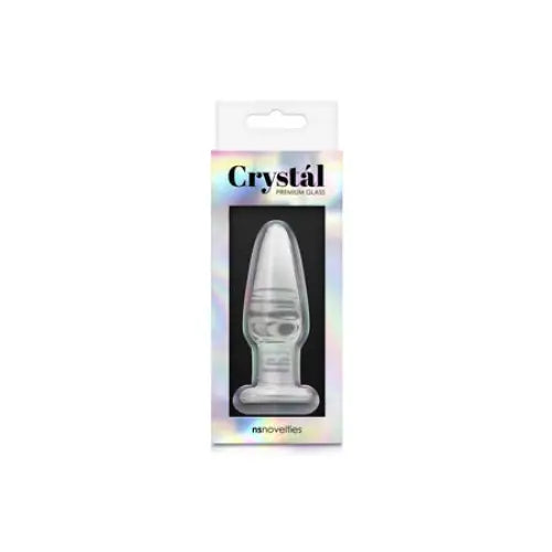 Anal toys with flared edges-Crystal Tapered Glass Anal Plug