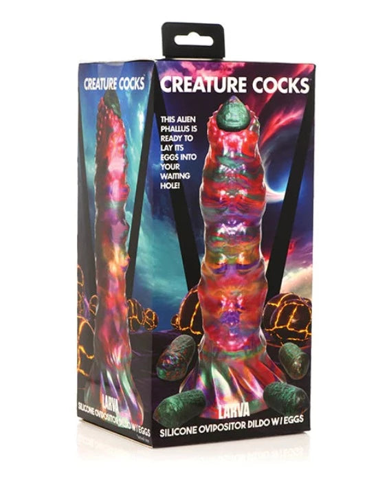 black thick dildo-Creature Cocks ''Larva Ovipositor'' Dildo w/Eggs