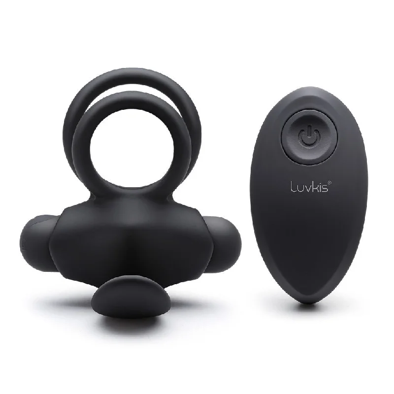 cock ring usage tutorial-Luvkis Men Double Cock Rings Vibrator Generation 2, Black