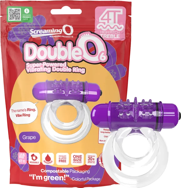 cock ring user ratings-Double O 6 4T High Pitch Treble (Grape)