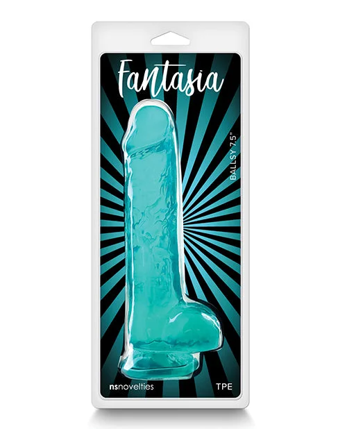 thick discreet dildo-Fantasia Ballsy 7.5" Dildo - Teal