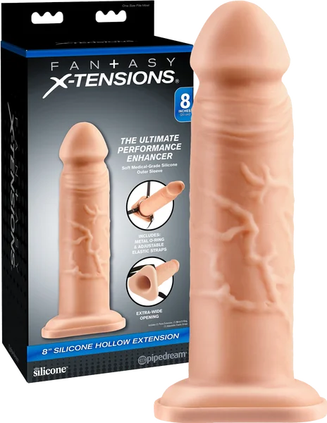 cock ring size reviews-8" Silicone Hollow Extension