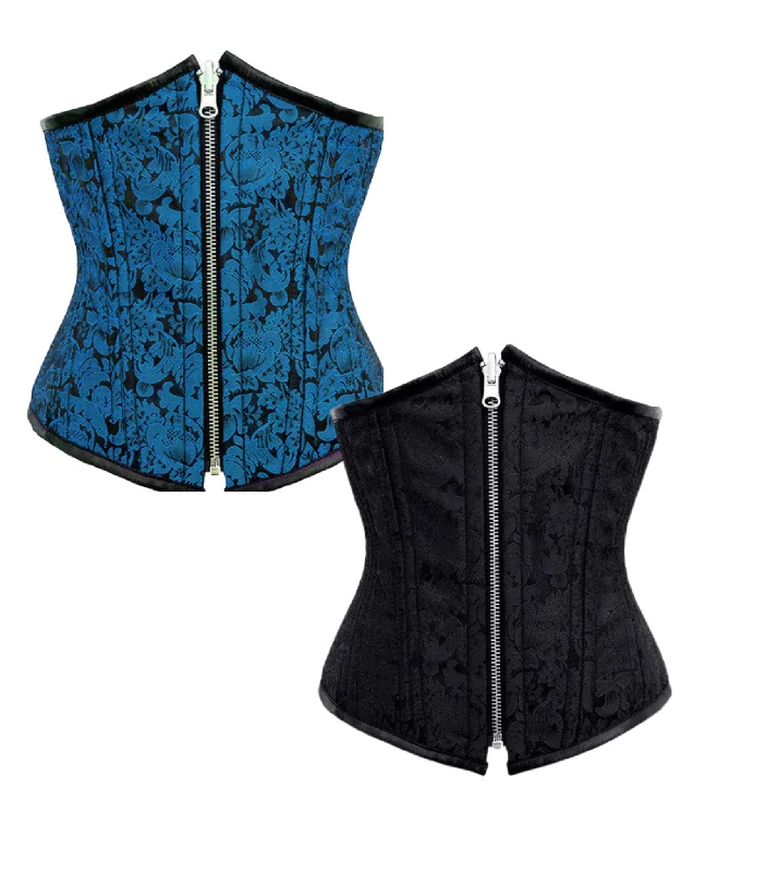 corset with metal clasps-Gerard Authentic Steel Boned Reversible Waist Training Underbust Corset