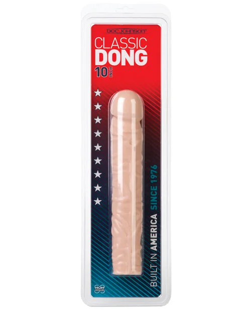 glass curved dildo-Classic 10" Dong - Natural