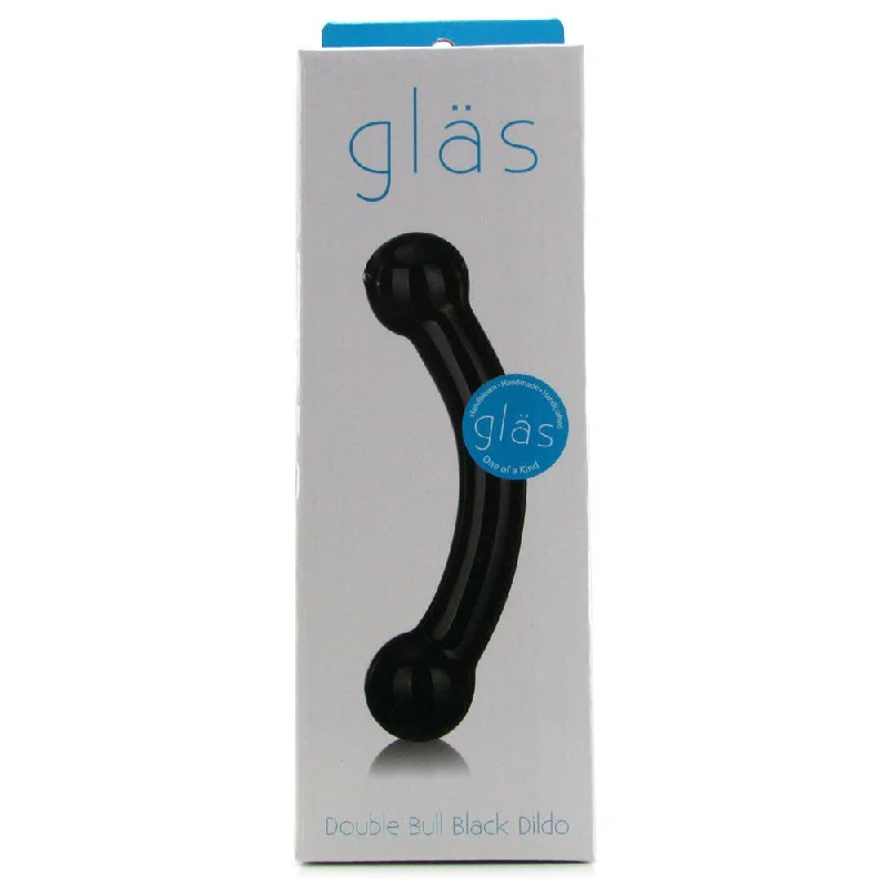 vibrating flexible dildo-Gläs Double Bull Black Dildo