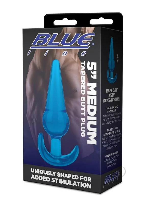 Anal toys for solo play-Blue Line Medium Tapered Plug 5 Blu