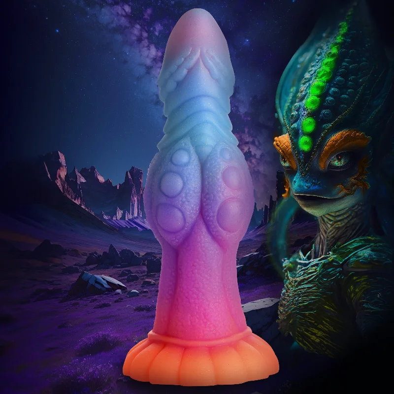 thick hands-free dildo-Galactic Cock Alien Creature Glow-in-the-dark Silicone Dildo