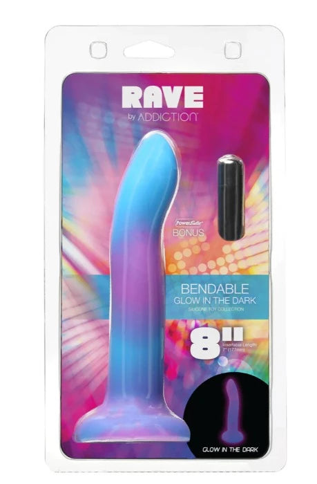 thick black dildo-Addiction Rave 8" Dildo -Purple