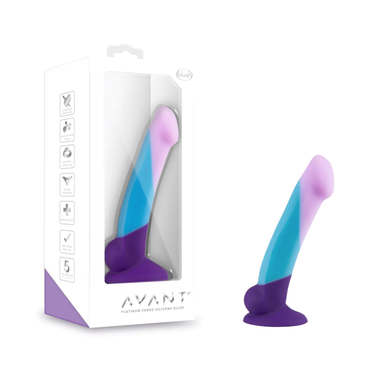 textured thin dildo-Avant Purple Haze D16: Artisan 7 Inch Curved Dildo with Suction Cup Base