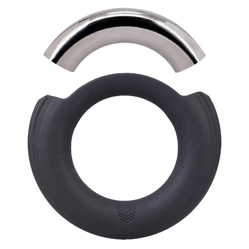 cock ring with top quality-Fort Troff Pinch Zero Cock Ring Black Silver