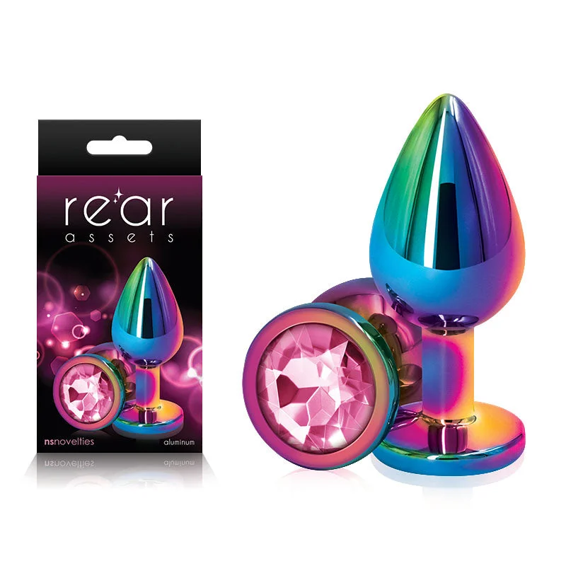 Anal toys with smooth finish-Rear Assets Multi Coloured Medium Butt Plug