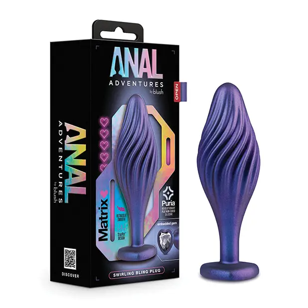 Anal toys with top quality-Anal Adventures Matrix By Blush Silicone Swirling Bling Plug