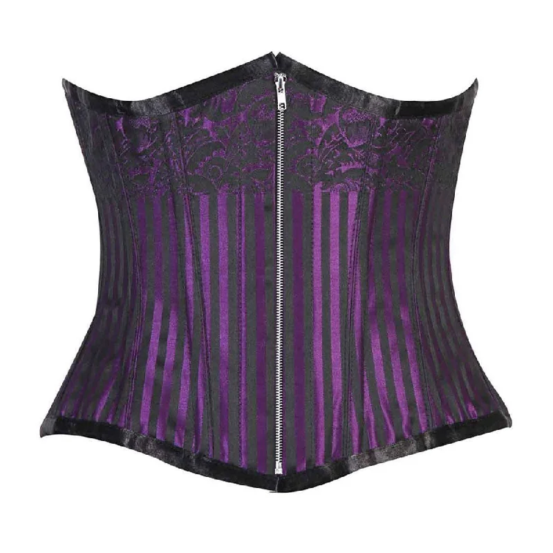 corset with satin piping-Zagora Authentic Steel Boned Underbust Corset