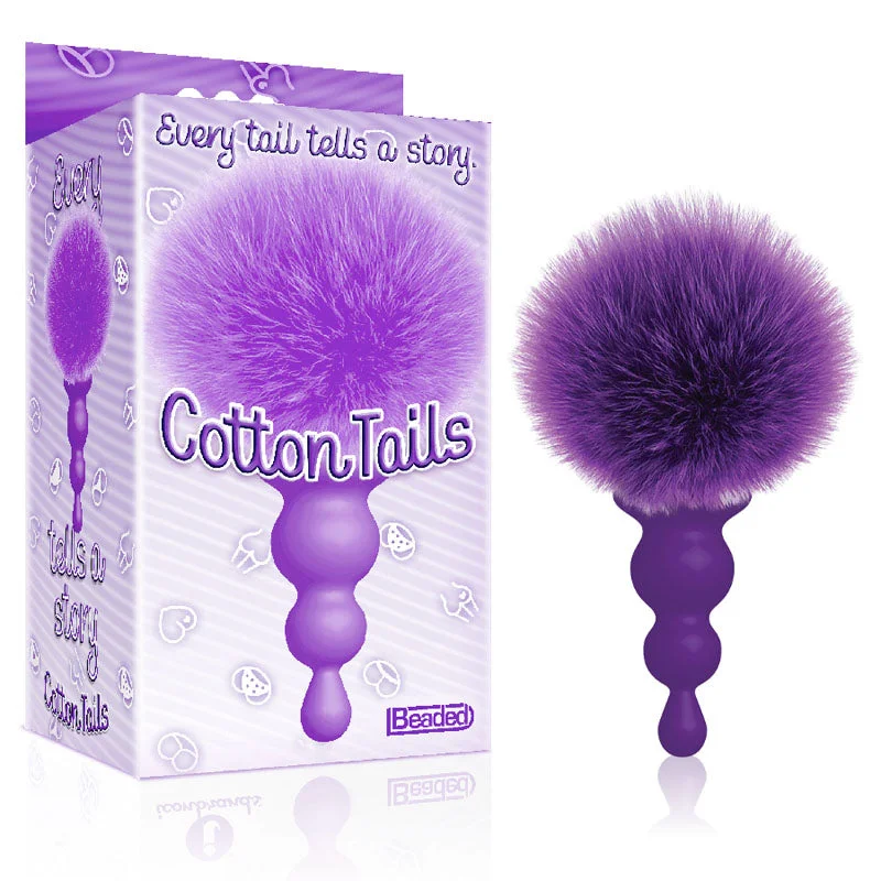 Anal toys with powerful motors-The 9's Cottontails Butt Plug , Beaded, Purple