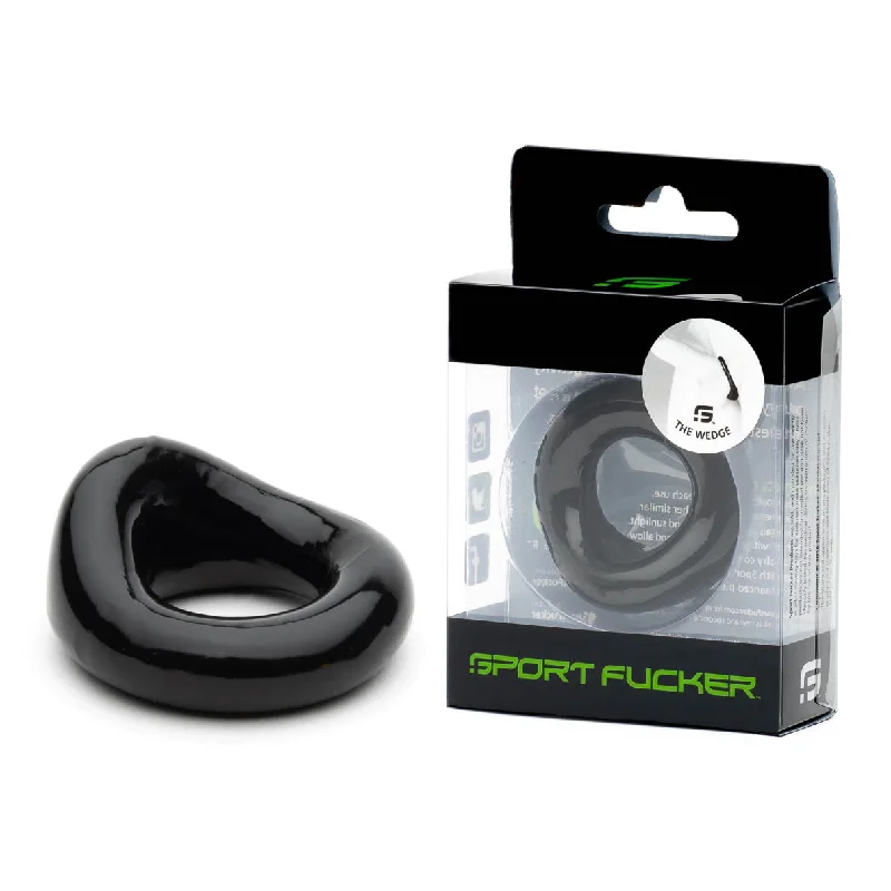 cock ring for easy upkeep-Sport Fucker Wedge - Black Cock Ring