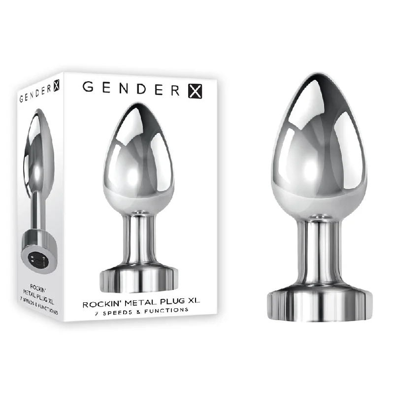 Anal toys with wet-proof build-Gender X ROCKIN METAL PLUG XL Vibrating Butt Plug