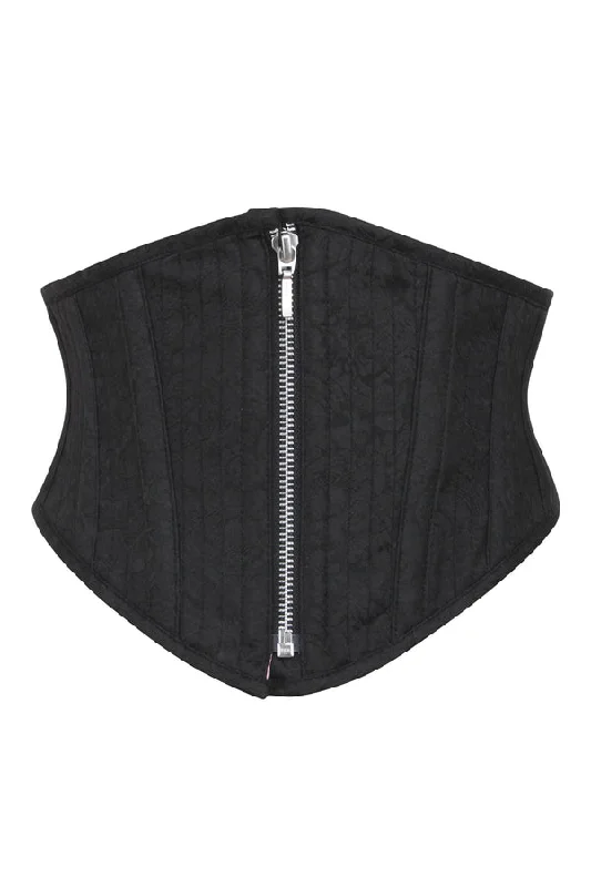 corset top light purple-Black brocade Corset Belt