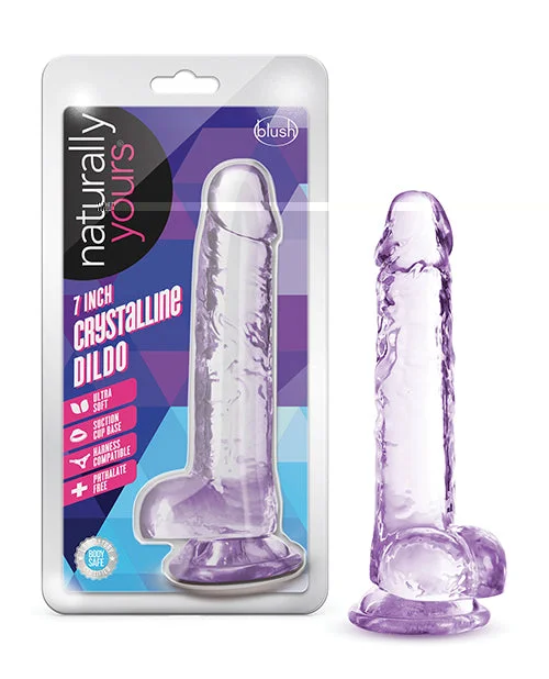 firm advanced dildo-Blush Naturally Yours 7" Crystalline Dildo - Amethyst