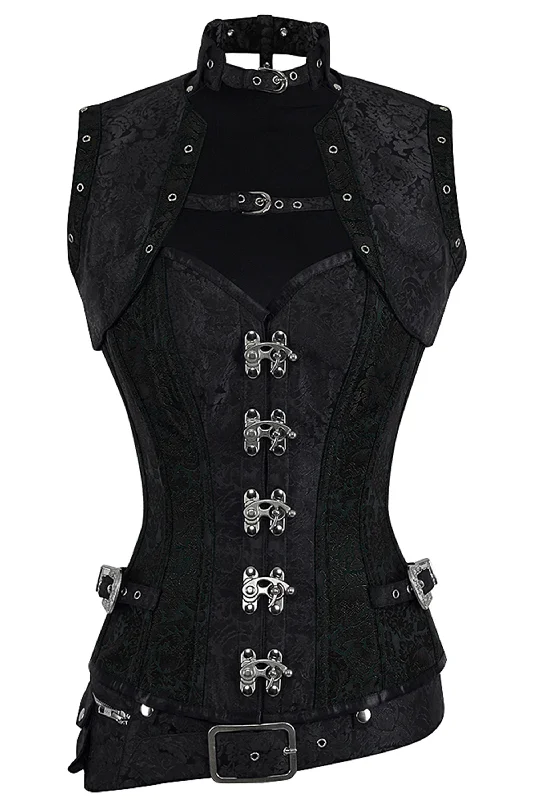 corset top with bow-Handmade Fully Steel Boned Corset with Jacket & Belt – High-Quality Metalwork and Original Design