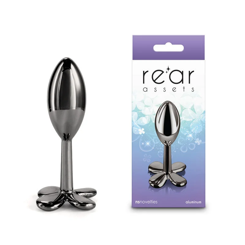 Anal toys with snug fit-Rear Assets Clover Butt Plug - Gunmetal