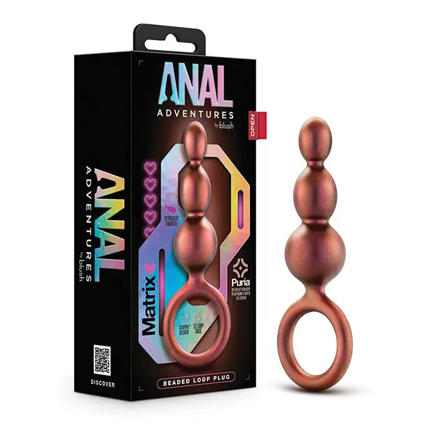 Anal toys for anal ease-Anal Adventures Matrix By Blush Silicone Beaded Loop Plug