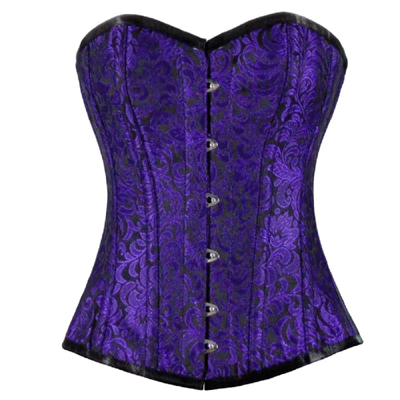 corset top charcoal gray-Urania Authentic Overbust Corset Black Purple