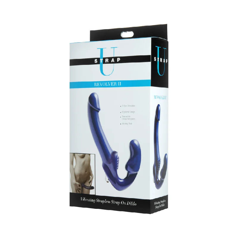 wireless dildo-Strap U Revolver II Strapless Strap On Dildo (Blue)