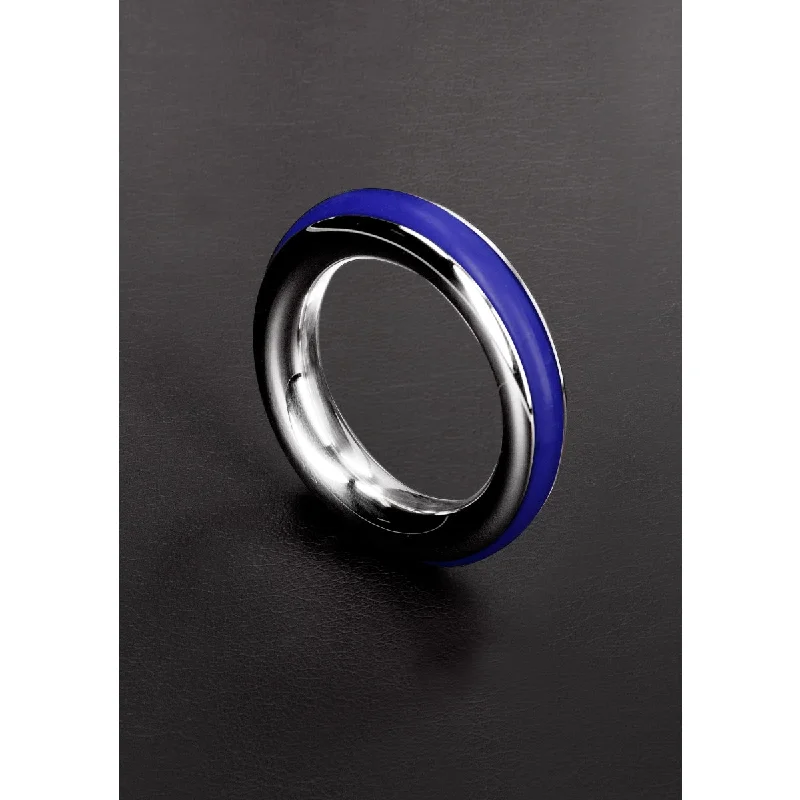 cock ring sizing ideas-Shots Steel Cazzo Tensions Stainless Steel Cock Ring Blue 1.6 Inch