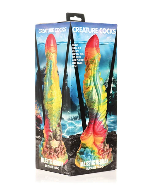 rechargeable dildo-Creature Cocks Majestic Merman Silicone Dildo - Multi Color