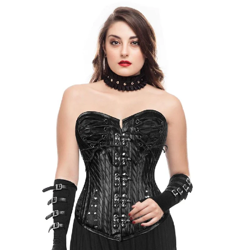 corset with side lacing-Aphrodite Gothic Authentic Steel Boned Overbust Corset